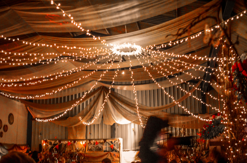 Fairy lights at a party