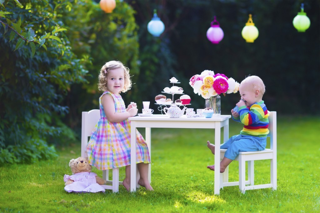 Kids having party in the garden