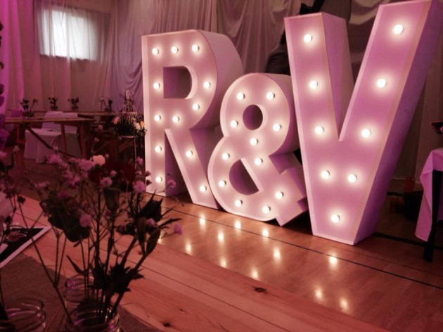 Light up initials at an event