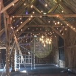 Festoon Lighting in Barn