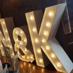 Light up initials at a wedding